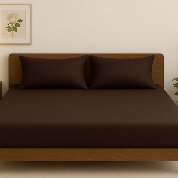 Σετ Σεντόνια με Λάστιχο 160x200+30 Βαμβακοστέν Cosmin Home Imports Brown