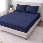 Σετ Σεντόνια με Λάστιχο 160x200+30 Βαμβακοστέν Cosmin Home Imports Dark Blue