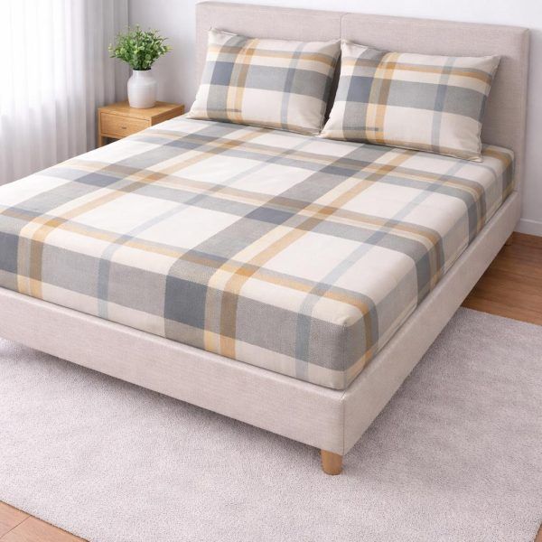 Σετ Σεντόνια με Λάστιχο 160x200+30 100% Βαμβακερά  Cosmin SoftWave Cart Grey