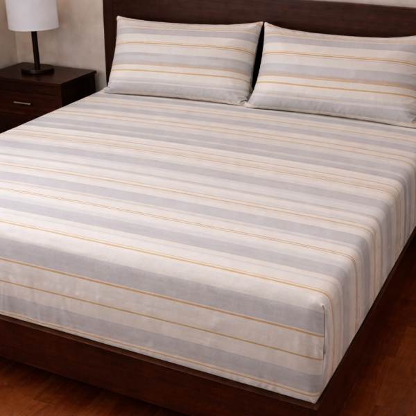Σετ Σεντόνια με Λάστιχο 160x200+30 Cosmin Royal Cart Grey-Yellow