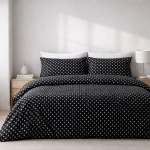 Σετ Σεντόνια Υπέρδιπλα 240x260 Cosmin Dot Elegance Black