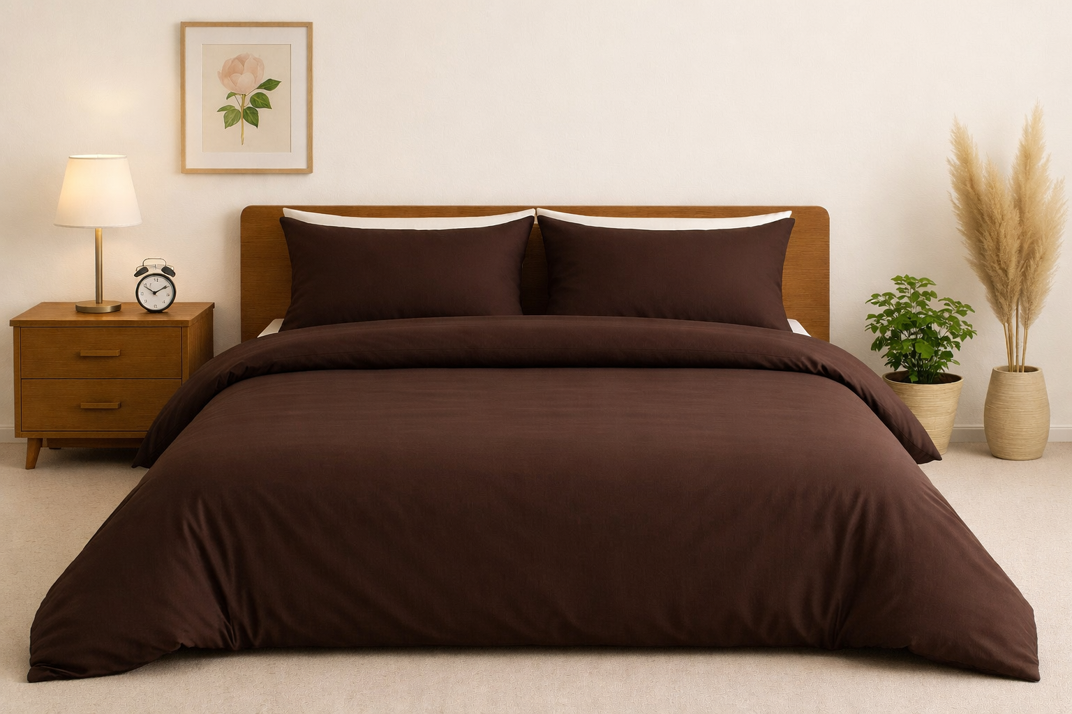 4000969 Σετ Παπλωματοθήκη Υπέρδιπλη 220x240 Cosmin Home Imports Brown - Image 1