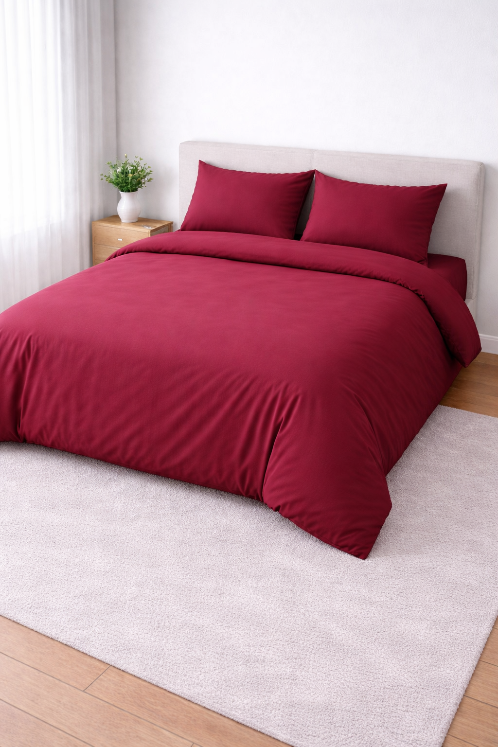 4000974 Σετ Παπλωματοθήκη Υπέρδιπλη 220x240 Cosmin Home Imports Red - Image 1