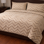 Σετ Παπλωματοθήκη Υπέρδιπλη 220x240 Cosmin Royal Wave Beige