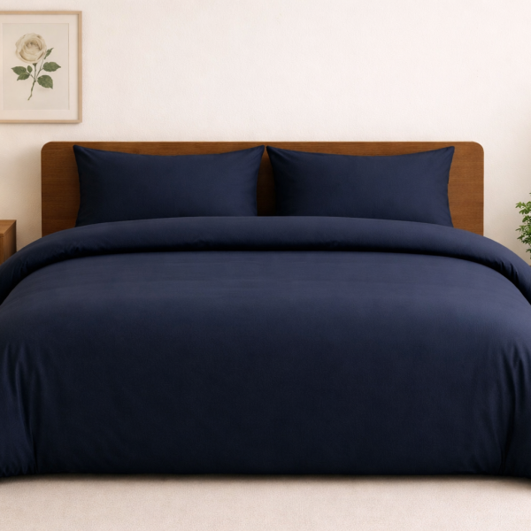 Σετ Παπλωματοθήκη Υπέρδιπλη 220x240 Cosmin Glossier Dark Blue