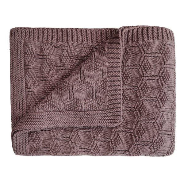 Πλεκτή Κουβέρτα Αγκαλιάς 80x100cm Honeycomb Desert Rose - Mushie