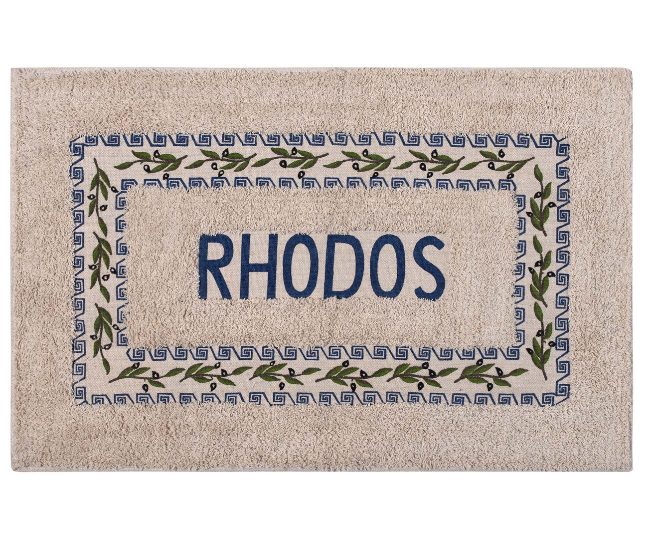 RHODOS-ELIES Πατάκι ελιά Ρόδος (40cm x 60cm) μπλέ SilkFashion - Image 1