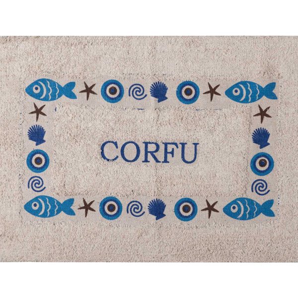 Πατάκι μάτι CORFU (50cm x 80cm) μπλέ SilkFashion