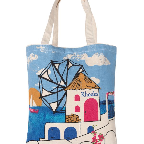 Τσάντα καραβόπανο (40cm x 40cm x 10cm) canvas 27 rhodes SilkFashion
