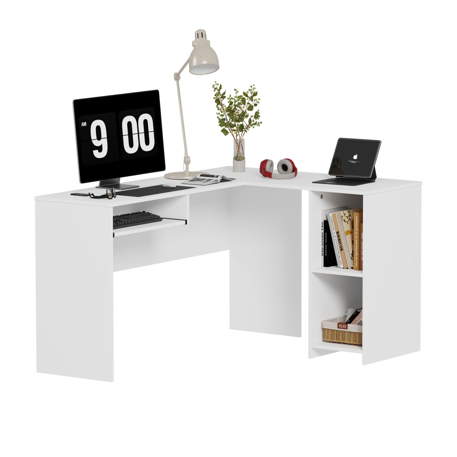 goniako-grafeio-fb9213503-mdf-se-leyko-1 ΓΩΝΙΑΚΟ ΓΡΑΦΕΙΟ SHIG HM2135.03 MDF ΣΕ ΛΕΥΚΟ 140x120x75Υεκ - Image 1