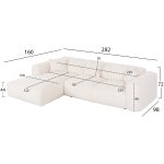 ΚΑΝΑΠΕΣ ΓΩΝΙΑ (ΑΡΙΣΤΕΡΗ) BRICKEN HM3275.02L ΛΕΥΚΟ ΥΦΑΣΜΑ 110-282x98-160x72Υεκ. - Image 2