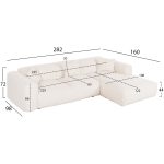 ΚΑΝΑΠΕΣ ΓΩΝΙΑ BRICKEN HM3275.02R ΛΕΥΚΟ ΥΦΑΣΜΑ 110-282x98-160x72Υεκ. - Image 2
