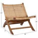 ΚΑΡΕΚΛΑ LOUNGE ΑΝΑΔΙΠΛΟΥΜΕΝΗ ANTIL HM9379.01 ΜΑΣΙΦ ΞΥΛΟ ΤEAK ΦΥΣΙΚΟ 66x77x67Yεκ. - Image 2