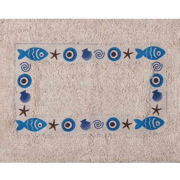 Πατάκι μάτι σκέτο (50cm x 80cm) μπλέ SilkFashion