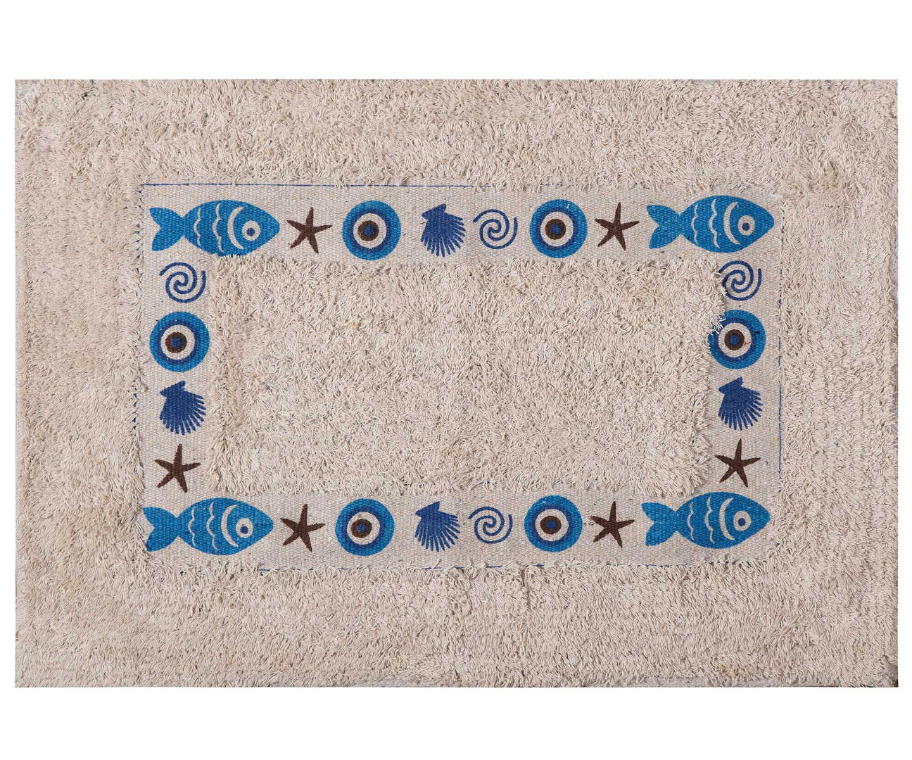 mati-1 Πατάκι μάτι σκέτο (50cm x 80cm) μπλέ SilkFashion - Image 1