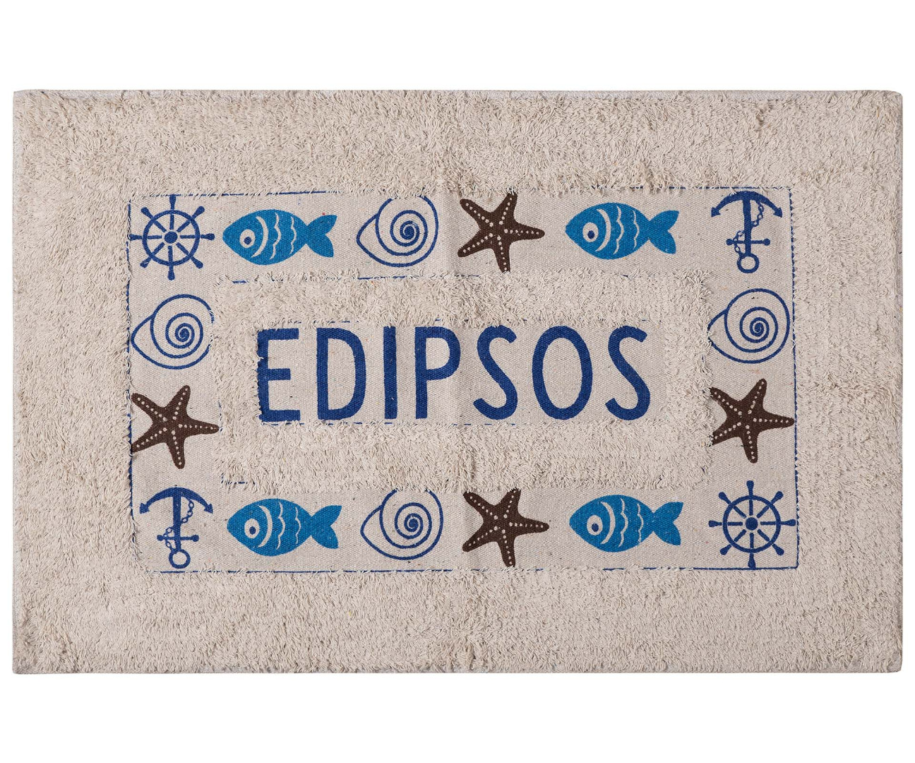 newfishedipsos Πατάκι ψάρι EDIPSOS (40cm x 60cm) μπλέ SilkFashion - Image 1