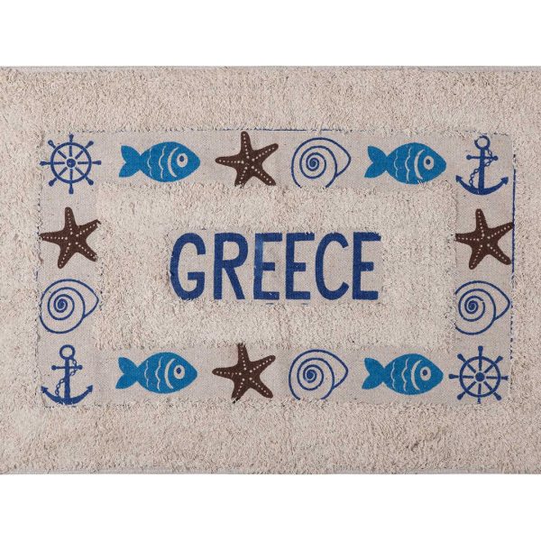Πατάκι ψάρι GREECE (50cm x 80cm) μπλέ SilkFashion