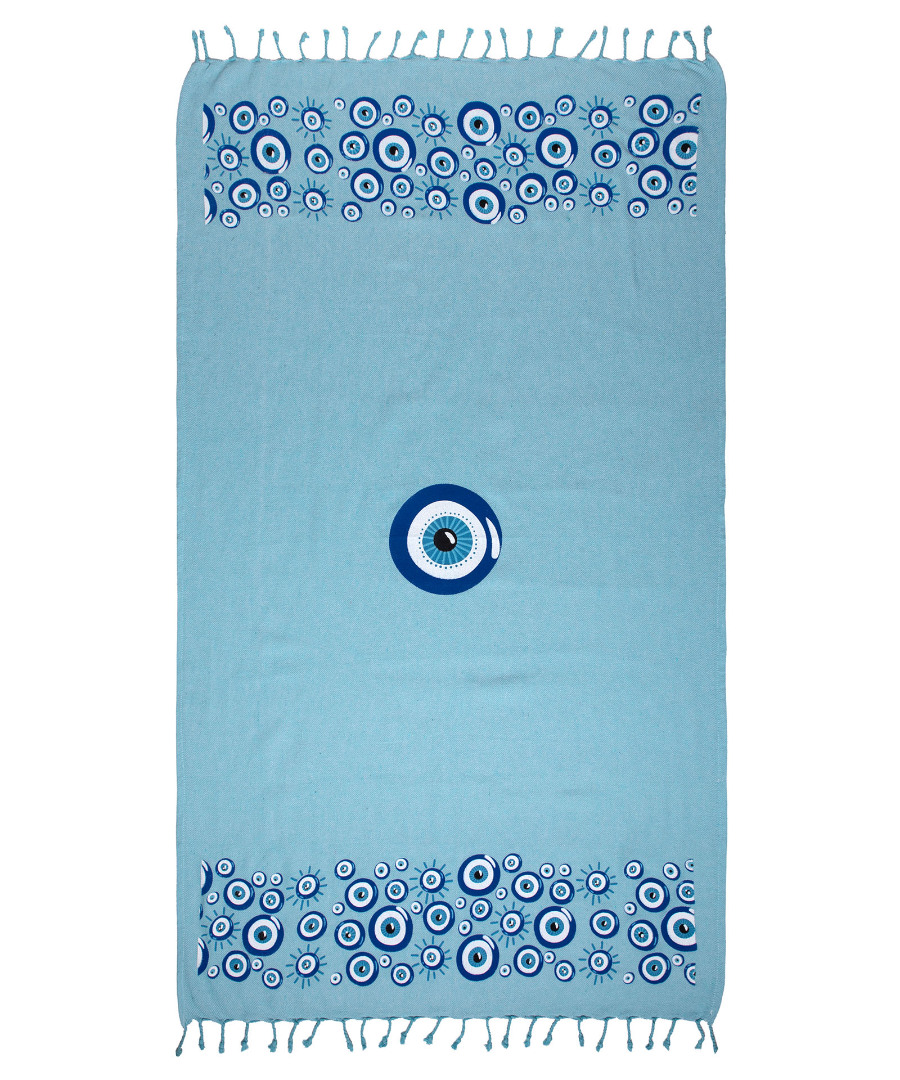 nkp544waterblue Pestemal nkp544 (90cm x 180cm) σιέλ SilkFashion - Image 1