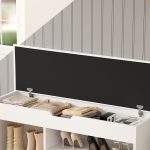 ΠΑΠΟΥΤΣΟΘΗΚΗ ΜΕ ΚΑΘΙΣΜΑ ROMIR HM2478.03 ΜΕΛΑΜΙΝΗ ΛΕΥΚΗ-KΑΘΙΣΜΑ PU ΛΕΥΚΟ 100x30x44Υ - Image 6