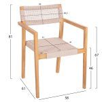 ΠΟΛΥΘΡΟΝΑ CHARLOTTE HM9637.07 ΞΥΛΟ TEAK & ΜΠΕΖ ΣΧΟΙΝΙ--B'ΔΙΑΛΟΓΗΣ 58x61x81Yεκ. - Image 2