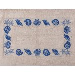 Πατάκι κοχύλι σκέτο (40cm x 60cm) μπλέ SilkFashion