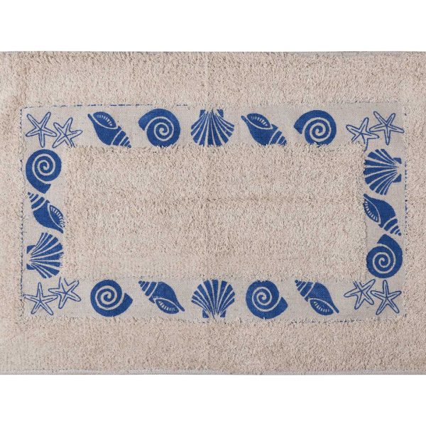 Πατάκι κοχύλι σκέτο (40cm x 60cm) μπλέ SilkFashion
