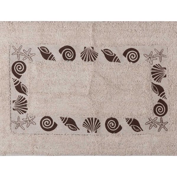 Πατάκι κοχύλι σκέτο (40cm x 60cm) καφέ SilkFashion