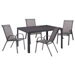 ΣΕΤ ΕΞ.ΧΩΡΟΥ 5ΤΜΧ LEOFER HM21004 ΜΕΤΑΛ.ΤΡΑΠΕΖΙ-4 ΠΟΛΥΘΡΟΝΕΣ ΜΕΤΑΛΛΙΚΕΣ- ΓΚΡΙ