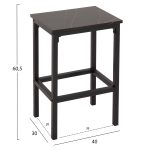 ΣΕΤ ΤΡΑΠΕΖΑΡΙΑ ΜΠΑΡ 5ΤΜΧ BOXY HM9882.13 ΜΑΥΡΟ ΜΕΤΑΛΛΟ-ΜΕΛΑΜΙΝΗ ΜΑΥΡΟ ΜΑΡΜΑΡΟ - Image 2