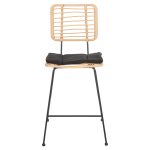 ΣΚΑΜΠΟ ΜΕΣ.ΥΨΟΥΣ ALLEGRA HM5644.11 ΜΕΤΑΛΛΟ&ΜΑΞΙΛΑΡΙ ΜΑΥΡΟ-WICKER ΜΠΕΖ 53x56x107Υεκ. - Image 3