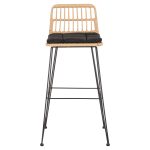 ΣΚΑΜΠΟ ΜΠΑΡ ΕΞ.ΧΩΡΟΥ ALLEGRA HM5452.11 ΜΕΤΑΛΛΟ&ΜΑΞΙΛΑΡΙ ΜΑΥΡΟ-ΜΠΕΖ WICKER 52x51x103Y εκ - Image 3