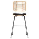ΣΚΑΜΠΟ ΜΠΑΡ ALLEGRA HM5455.11 ΜΕΤΑΛΛΟ&ΜΑΞΙΛΑΡΙ ΜΑΥΡΟ-WICKER ΜΠΕΖ 56x59x116,5Υεκ. - Image 6