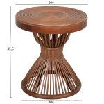 ΤΡΑΠΕΖΑΚΙ ΒΟΗΘΗΤΙΚΟ CIRCE HM9869 ΦΥΣΙΚΟ RΑΤΤΑΝ ΣΕ ΚΑΦΕ ΧΡΩΜΑ Φ40x45,5Υεκ. - Image 2