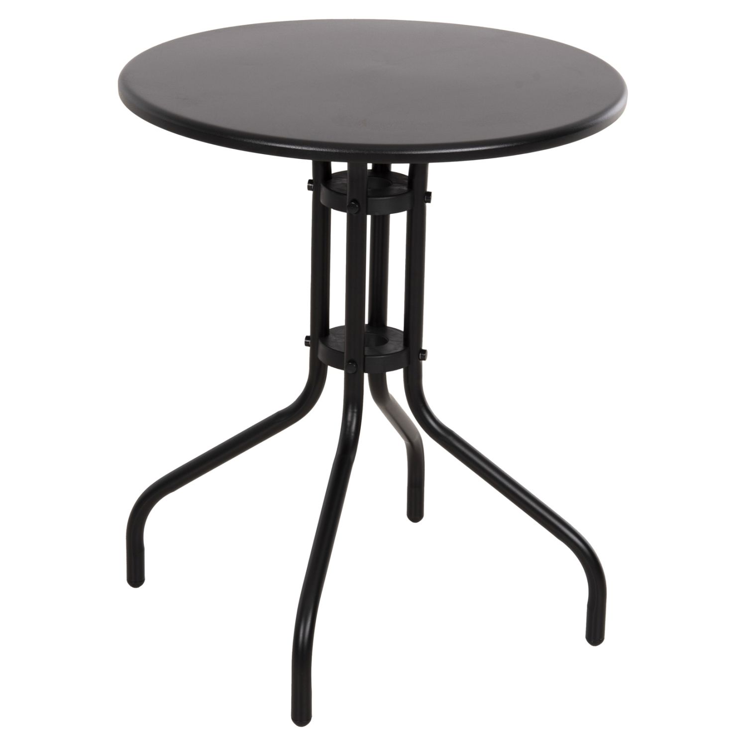 trapezi-exchoroy-stroggylo-fb9597303-met ΤΡΑΠΕΖΙ ΕΞ.ΧΩΡΟΥ ΣΤΡΟΓΓΥΛΟ LINO HM5973.03 ΜΕΤΑΛΛΙΚΟ ΜΑΥΡΟ Φ60x70Υεκ. - Image 1