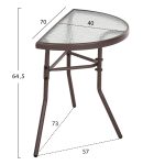 ΤΡΑΠΕΖΙ ΗΜΙΚΥΚΛΙΚΟ LIMA HM5967.02 ΜΕΤΑΛΛΙΚΟ ΚΑΦΕ ΜΕ ΓΥΑΛΙΝΟ TOP 70x40x64,5Υεκ. - Image 5