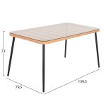 ΤΡΑΠΕΖΙ ΟΡΘΟΓΩΝΙΟ ALLEGRA HM5537.11 ΜΕΤΑΛ.ΜΑΥΡΟ-P.E. RATTAN ΦΥΣΙΚΟ 139,5x79,5x73Υεκ. - Image 2