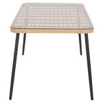 ΤΡΑΠΕΖΙ ΟΡΘΟΓΩΝΙΟ ALLEGRA HM5537.11 ΜΕΤΑΛ.ΜΑΥΡΟ-P.E. RATTAN ΦΥΣΙΚΟ 139,5x79,5x73Υεκ. - Image 4
