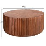ΤΡΑΠΕΖΙ ΣΑΛΟΝΙΟΥ ΣΤΡΟΓΓΥΛΟ SEDGE HM9695 ΜΑΣΙΦ ΑΚΑΚΙΑ-ΦΥΣΙΚΟ ΧΡΩΜΑ Φ90Χ38Υεκ. - Image 2