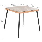 ΤΡΑΠΕΖΙ ΤΕΤΡΑΓΩΝΟ ALLEGRA HM5536.11 ΜΕΤΑΛ.ΜΑΥΡΟ-P.E. RATTAN ΦΥΣΙΚΟ 79,5x79,5x72,5Υεκ - Image 2