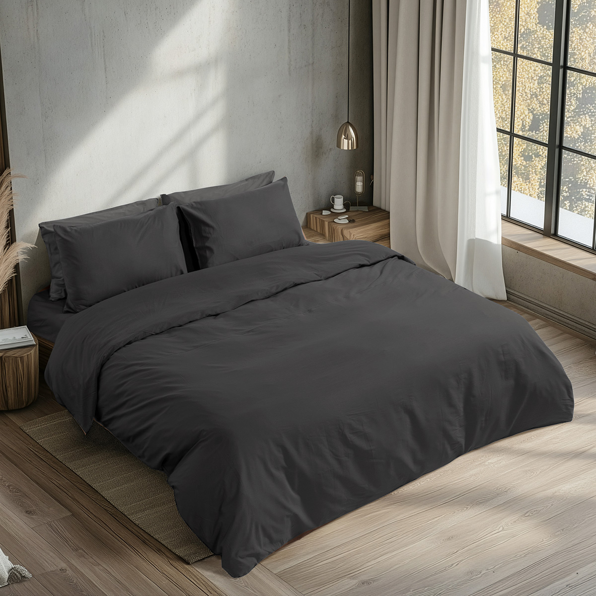1230_black Beauty Home Ζεύγος μαξιλαροθήκες Prime Art 1230 53x73 Μαύρο - Image 1