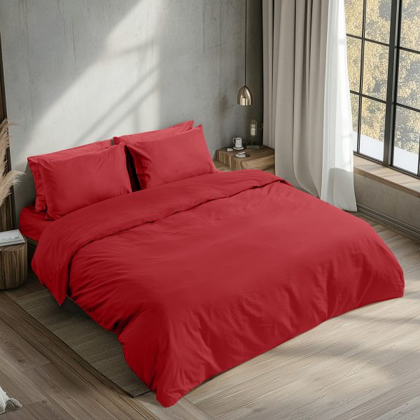 Beauty Home Σεντόνι μονό με λάστιχο Prime Art 1230 105x200+35 Κόκκινο
