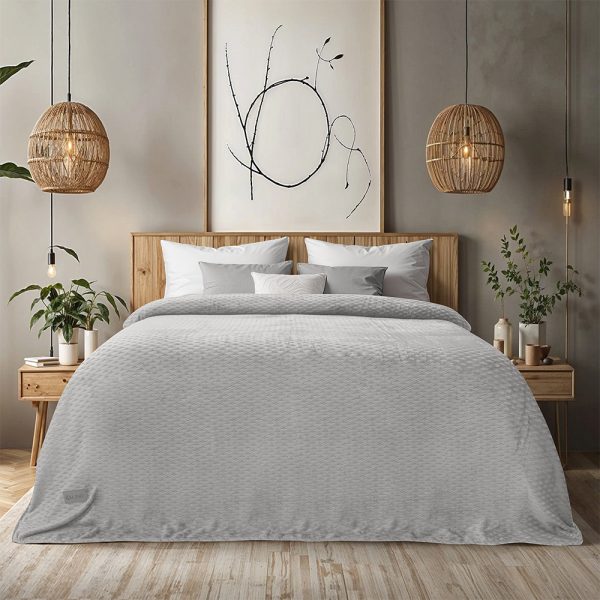 LINO Κουβέρτα Υπέρδιπλη (220x240) Flannel Lofti Ασημί