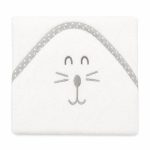 Βρεφική Κάπα Με Κουκούλα 75x75 Cosmin Baby White-Grey Lion