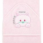 Βρεφική Κάπα Με Κουκούλα 75x75 Cosmin Baby Pink Cat
