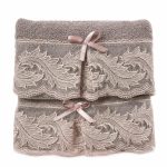Σετ Πετσέτες 2 Τεμαχίων Lace Dark Pink