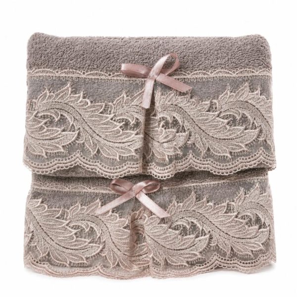 Σετ Πετσέτες 2 Τεμαχίων Lace Dark Pink