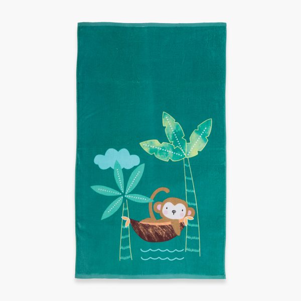 Παιδική Πετσέτα Θαλάσσης 70×120 Nef Nef Tropical Monkey Green