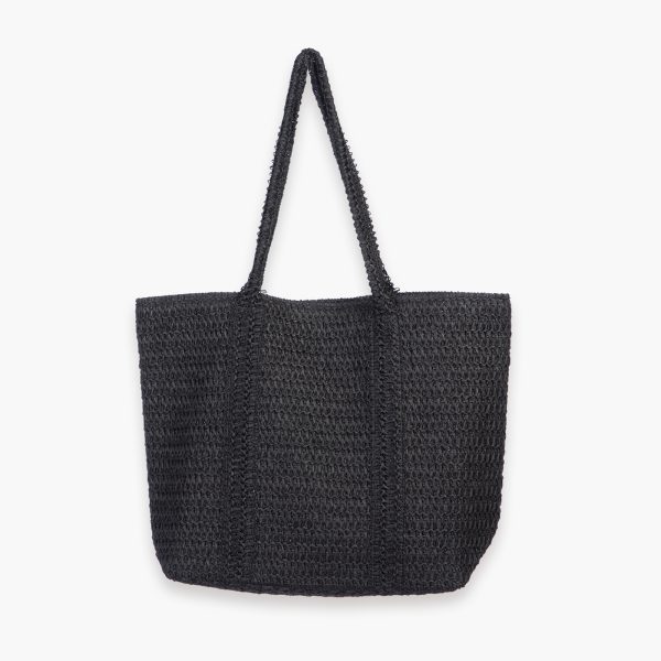 Τσάντα Θαλάσσης Ψάθινη 48x34x34x14 Nef Nef Bella Black