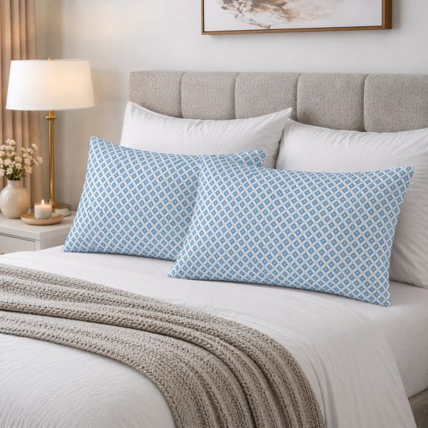 Ζεύγος Μαξιλαροθήκες 52x72 Ariel Blue Astron Italy