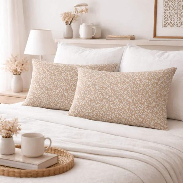 Ζεύγος Μαξιλαροθήκες 52x72 Emelia Beige Astron Italy